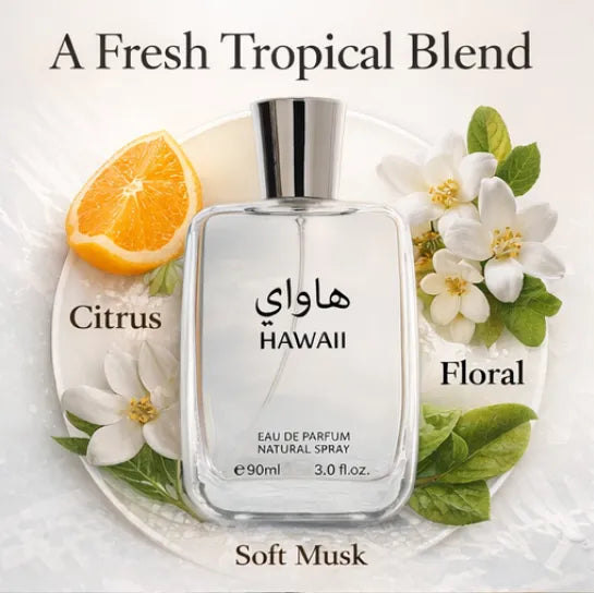 Hawaii Eau de Parfum Spray – 3.0 oz / 90 ml Long Lasting Fresh Citrus Aquatic Fragrance – Clean Unisex Perfume for Men &amp; Women – Everyday Summer Scent Gift