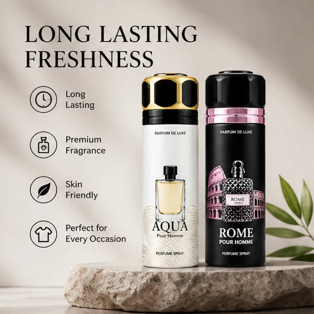 Men’s Perfume Body Spray 2 Pack – Long Lasting Fragrance Set – Fresh Masculine Scents