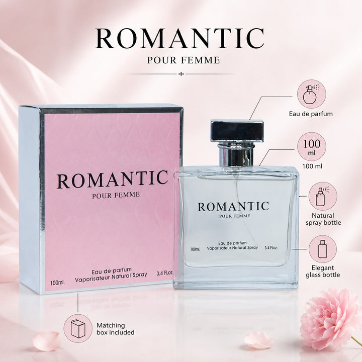 Romantic Pour Femme for Women by Secret Plus 3.4 oz EDP | Soft Floral Scent