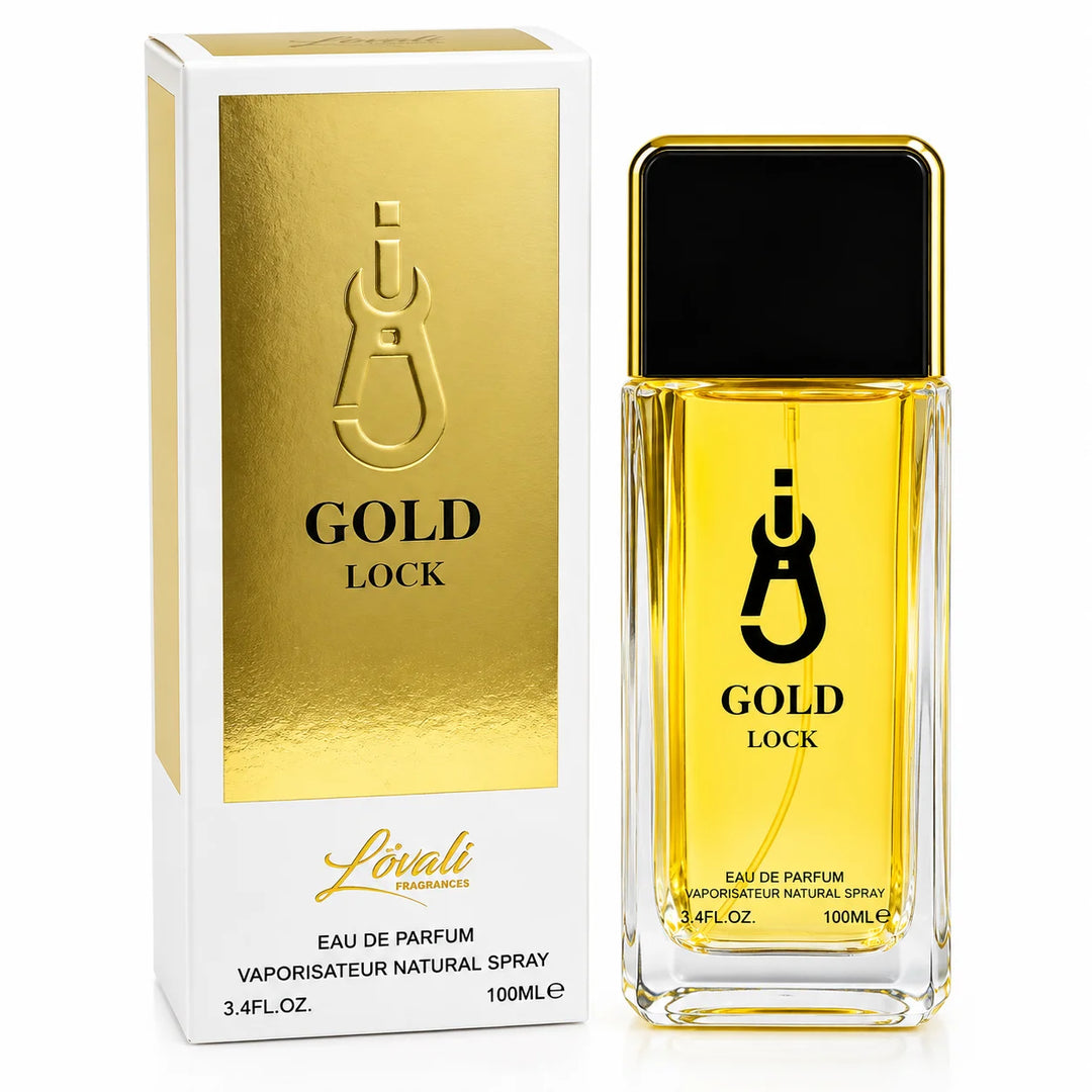 Gold Lock Eau de Parfum 100ml / 3.4 Fl Oz – Unisex Perfume Spray for Men and Women, Full Size EDP Fragrance for Everyday &amp; Evening Wear