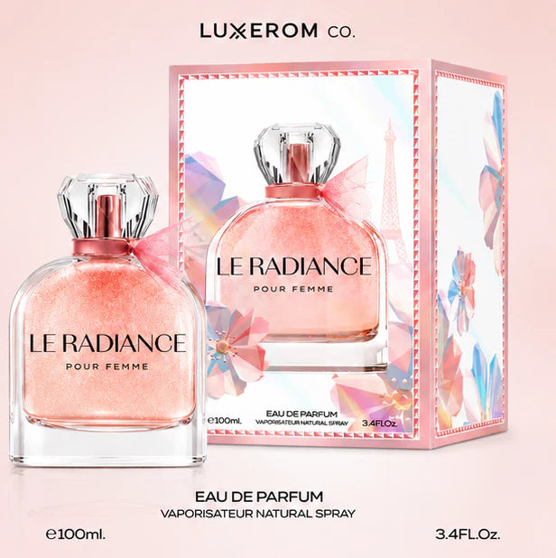Le Radiance Perfume for Women Eau de Parfum 100ml (3.4 Fl Oz) – Long Lasting Sweet Floral Fruity Fragrance – Elegant Feminine Everyday Scent – Gift Perfume for Her