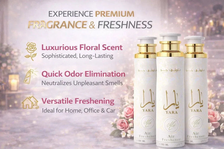 Lattafa Yara Moi Air Freshener 300ml - Floral Room Spray - Home Office Car Fragrance Spray - Odor Eliminator - Pack of 3