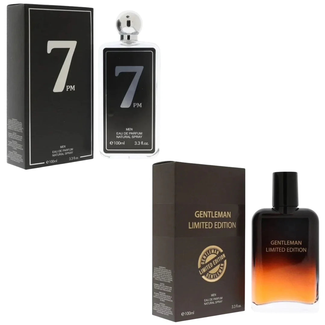 Royal Fragrance Men’s Cologne 2 Pack Set – 7PM Men + Gentleman Limited Edition – Elegant Fresh Masculine Scent – Gift Set