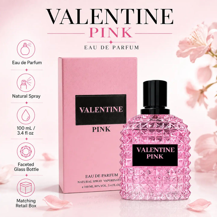Valentine Pink Perfume for Women – 3.4 oz Eau de Parfum | Feminine Fragrance for Her