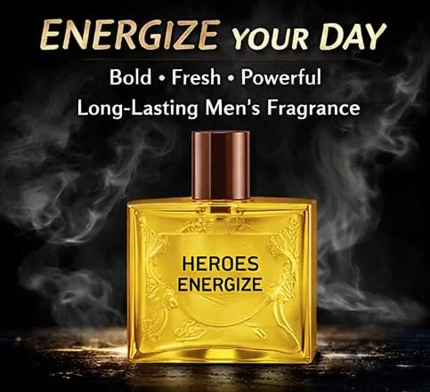 Heroes Energize Cologne for Men – Eau de Toilette Spray 3.0 oz (90 ml) Fresh Citrus Woody Men&