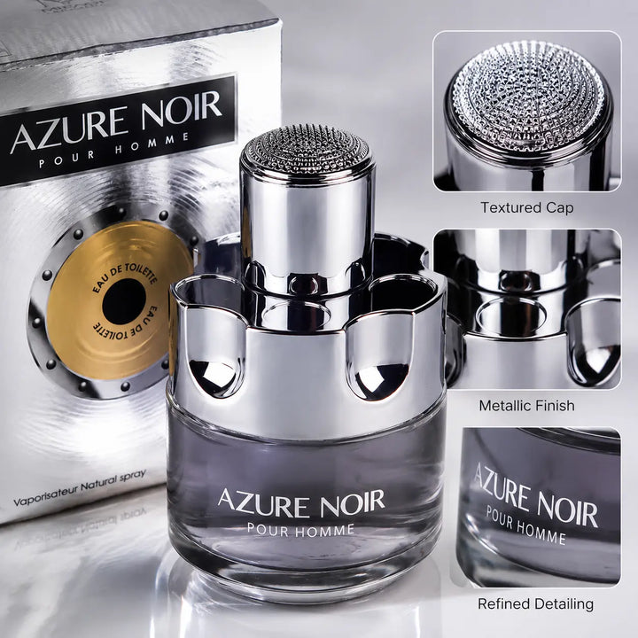 Azure Noir Eau de Parfum for Men – 3.4 Fl Oz Fresh Fragrance