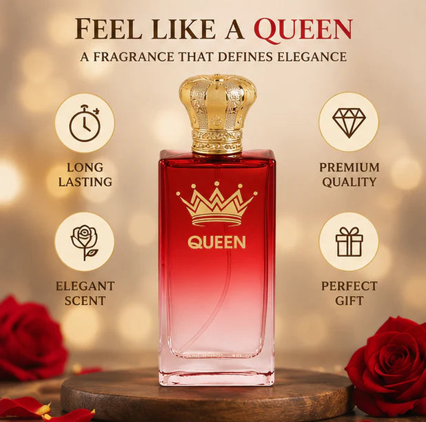 Queen Perfume for Women Eau de Parfum 100ml (3.4 Fl Oz) – Long Lasting Sweet Floral Fruity Fragrance – Elegant Feminine Scent Spray – Everyday &amp; Evening Perfume Gift for Her