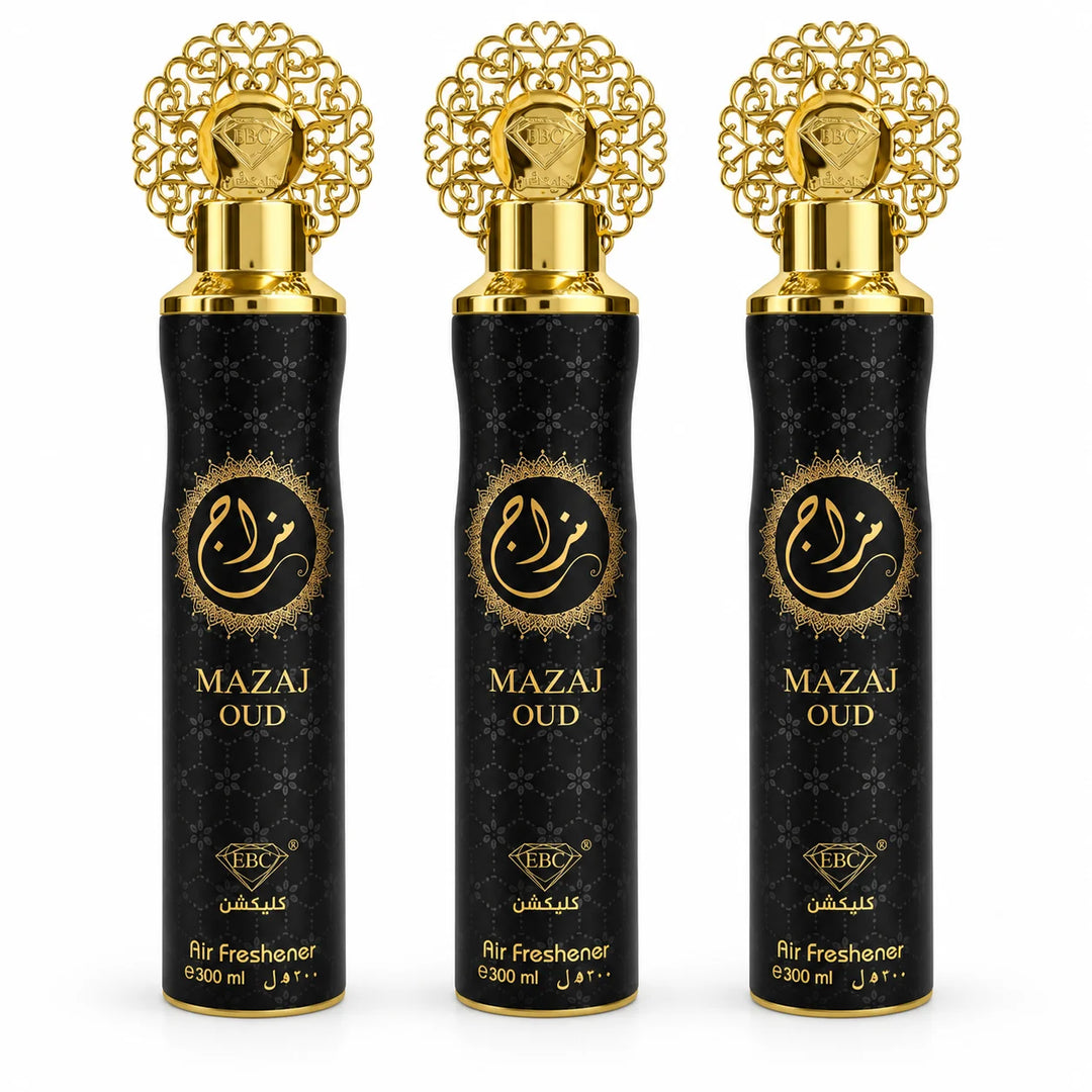Mazaj Oud Air Freshener Spray 300ml - Arabic Oud Room Spray - Home Fragrance Spray - Long Lasting Oud Freshener
