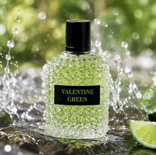 Valentine Green Eau de Parfum for Women 3.4 Fl Oz (100ml) – Fresh Floral Fruity Perfume for Women, Long Lasting Feminine Fragrance with Green Notes, Citrus &amp; Soft Musk Accords