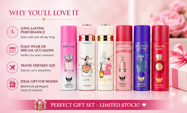Women’s Perfume Body Spray 6 Pack – Long Lasting Fragrance Set – Floral &amp; Sweet Scents