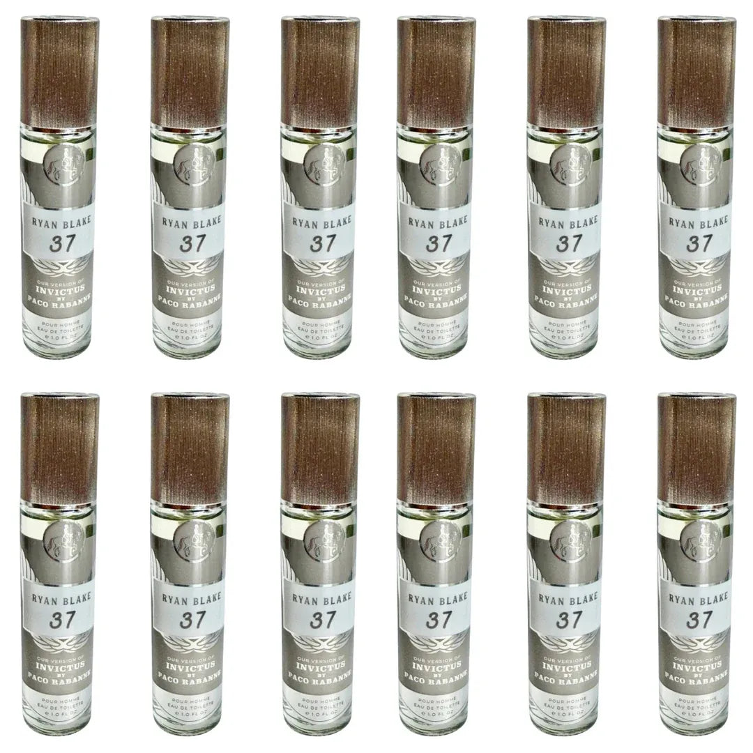 Ryan Blake 37 Men’s Perfume Wholesale Pack of 12 – Fresh Aquatic Woody Eau De Toilette Spray 1.0 Fl Oz Each – Long Lasting Masculine Fragrance Bundle