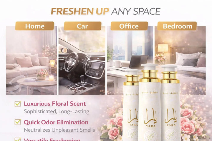 Lattafa Yara Moi Air Freshener 300ml - Floral Room Spray - Home Office Car Fragrance Spray - Odor Eliminator - Pack of 3