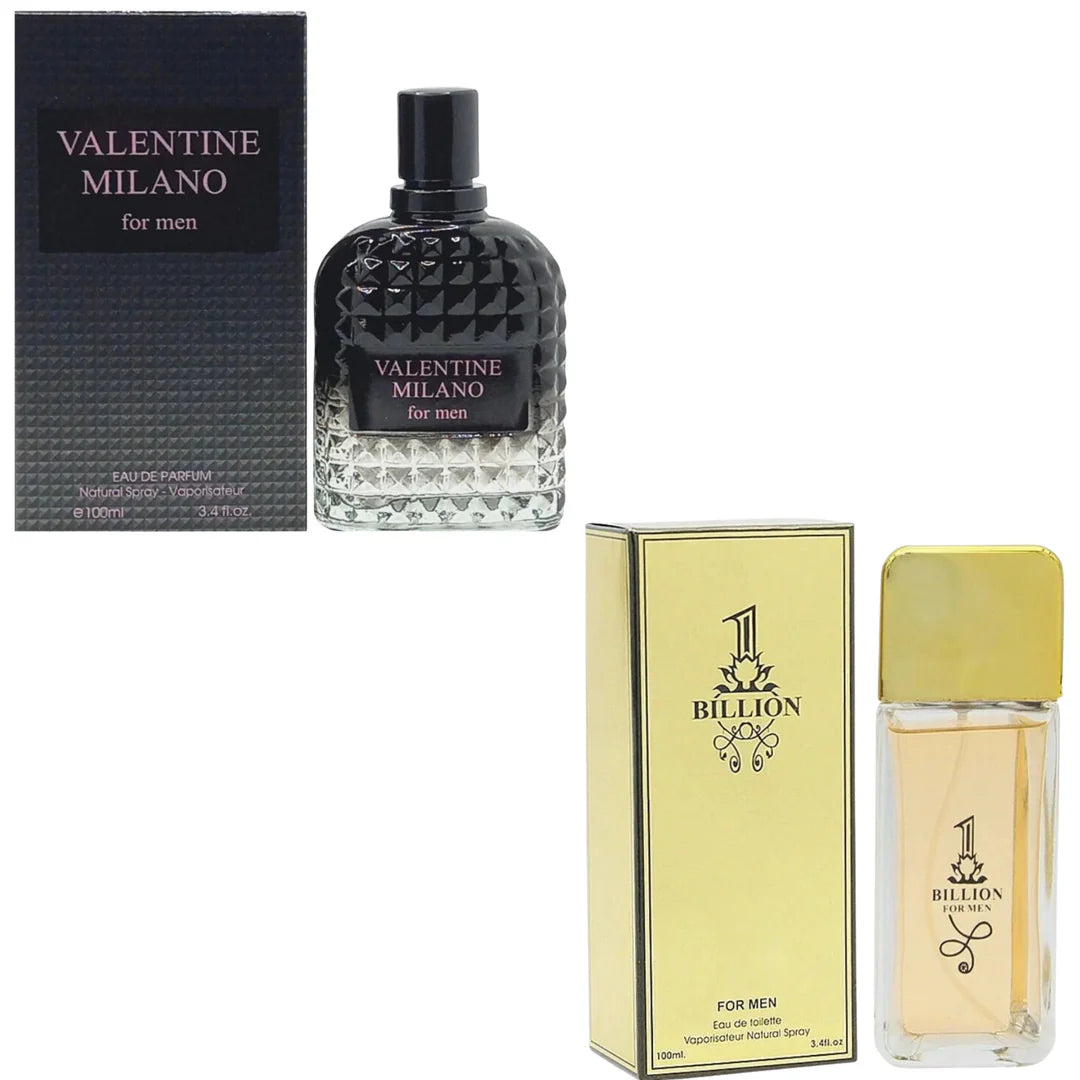Men’s Cologne Set 2 Pack – Long Lasting Eau de Parfum for Men 100ml Each – Warm Spicy Sweet Fragrance, Fresh Masculine Perfume Gift Set – Milano Men &amp; Gold Edition