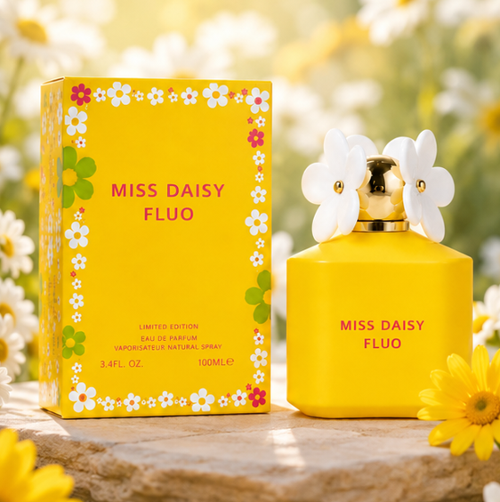 Miss Daisy Fluo &amp; Miss Party Perfume Gift Set for Women – 2 Pack Eau de Parfum Collection 3.4 Fl Oz (100ml Each) – Long Lasting Floral Fruity Sweet Fragrance Spray for Women, Luxury Gift Set for Her
