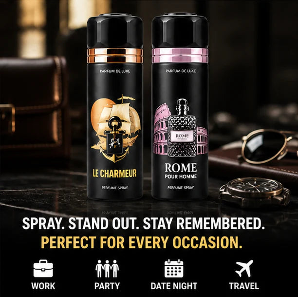 Men’s Perfume Body Spray 2 Pack – Long Lasting Fragrance Set – Fresh Masculine Scents
