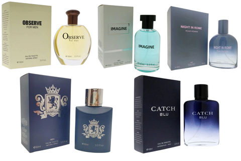 Royal Fragrance Men’s Cologne 5 Pack Set – Observe + Imagine + Samson + Night In Rome Pour Homme + Catch Blu – Fresh & Modern Masculine Scent – Gift Set