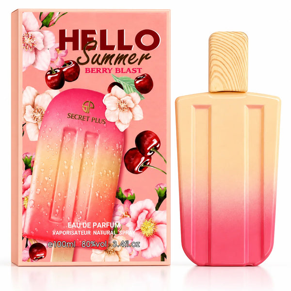 Hello Summer Berry Blast Eau de Parfum 100ml / 3.4 Fl Oz – Sweet Fruity Floral Perfume for Women – Berry & Cherry Fragrance Spray – Feminine Everyday Scent