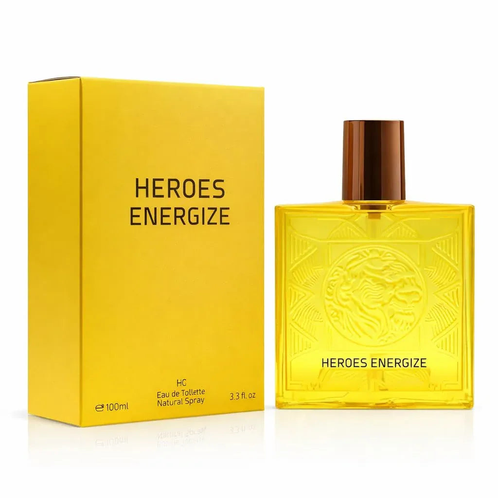 Heroes Energize Cologne for Men – Eau de Toilette Spray 3.0 oz (90 ml) Fresh Citrus Woody Men&