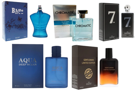 Royal Fragrance Men’s Cologne 5 Pack Set – Blue For Men + Chromatic + 7PM Men + Aqua Deep Ocean + Gentleman Limited Edition – Fresh & Sophisticated Masculine Scent – Gift Set