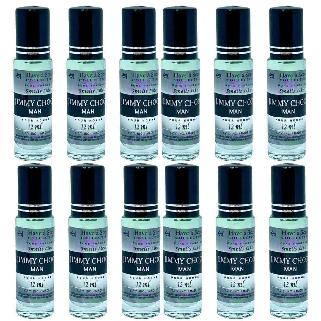 Wholesale Jimmy Choo Man Perfume Oil 12-Pack – Fresh Woody Masculine Long-Lasting Roll-On Fragrance (12ml Each)