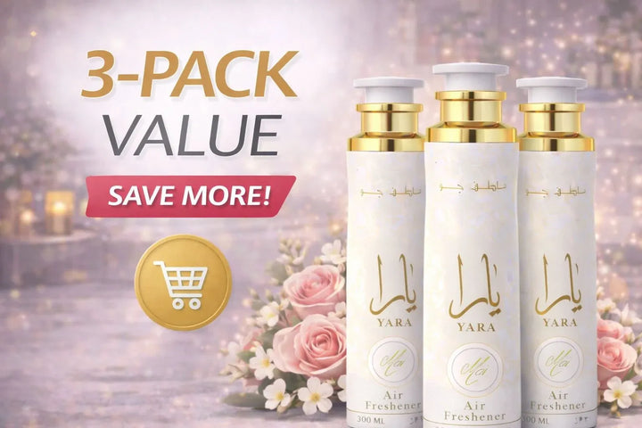 Lattafa Yara Moi Air Freshener 300ml - Floral Room Spray - Home Office Car Fragrance Spray - Odor Eliminator - Pack of 3