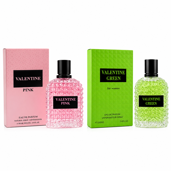 Valentine Pink &amp; Valentine Green Eau de Parfum Gift Set for Women | 2-Pack Long Lasting Floral Fruity Perfume Collection | Premium Women&
