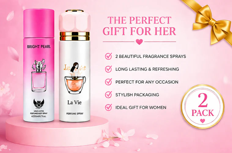 Women’s Perfume Body Spray 2 Pack – Long Lasting Fragrance Set – Floral &amp; Sweet Elegant Scents
