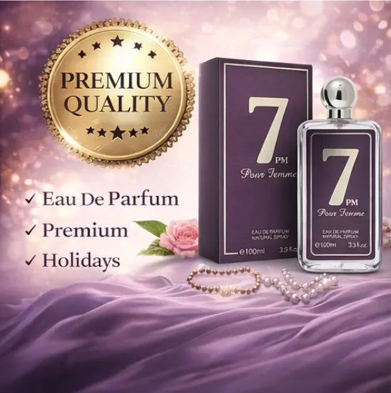 7 PM Pour Femme Eau de Parfum for Women – 3.3 oz / 100 ml Long Lasting Evening Perfume – Warm Floral Fruity Fragrance – Elegant Night Perfume Gift for Women