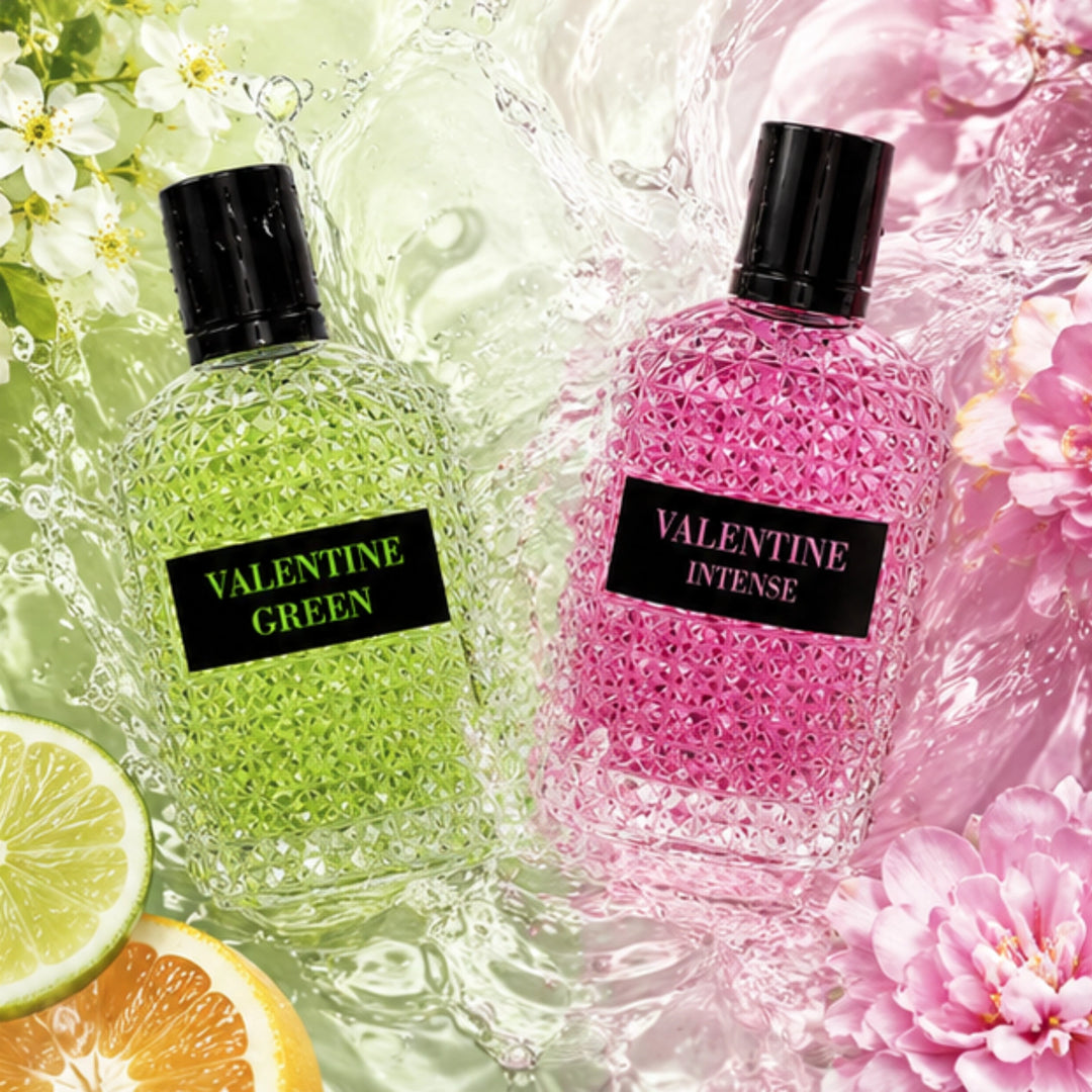 Valentine Green &amp; Valentine Intense Perfume Set for Women | 2-Piece Eau De Parfum Gift Set | Long Lasting Floral &amp; Fruity Fragrance | Luxury Women&