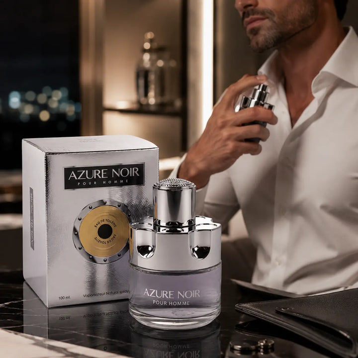 Azure Noir Eau de Parfum for Men – 3.4 Fl Oz Fresh Fragrance