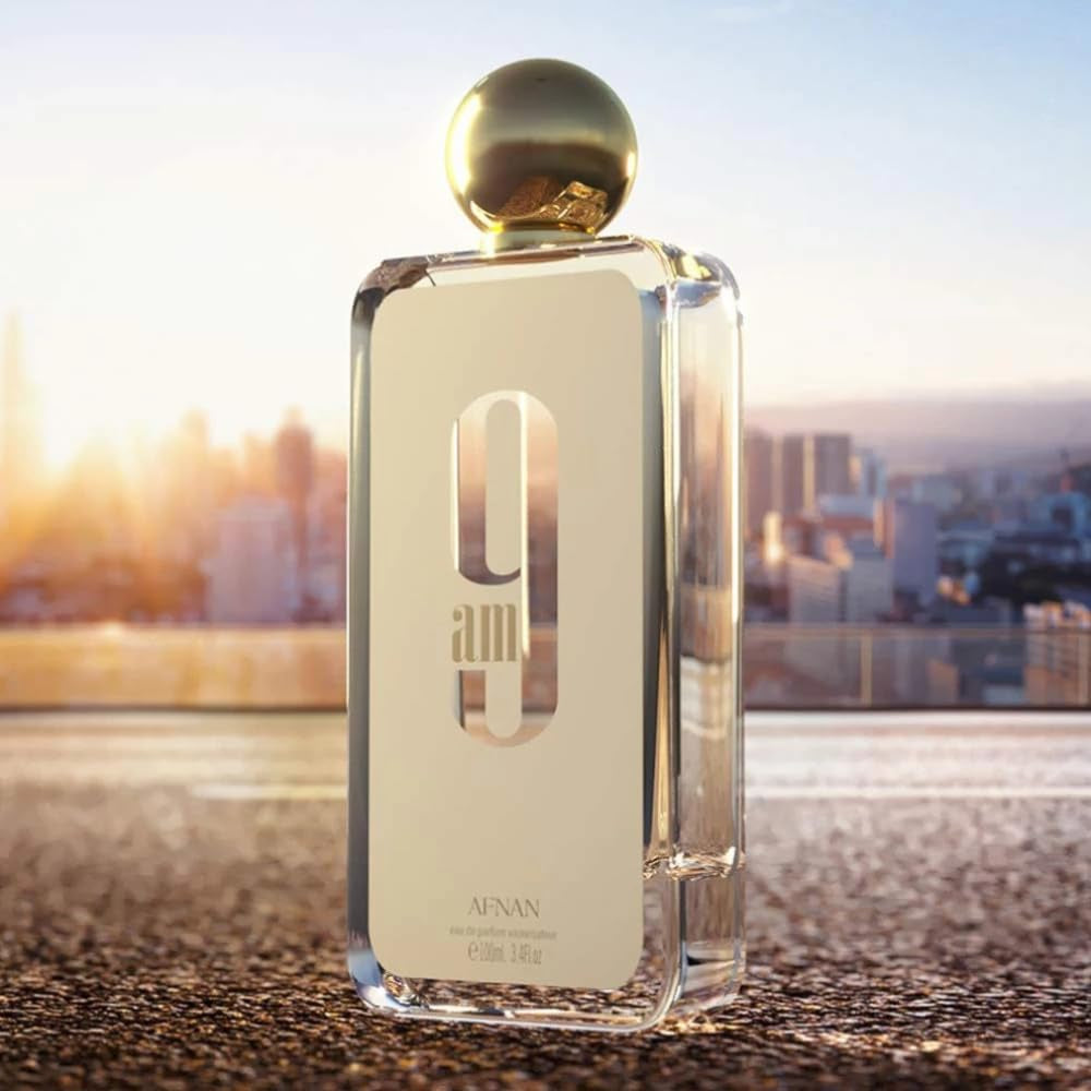 9 AM Edition Unisex Eau De Parfum Spray 100ML with 5Ml Portable Refillable Atomizer and Refillable Car Freshener in an Elegant Satin Gift Bag