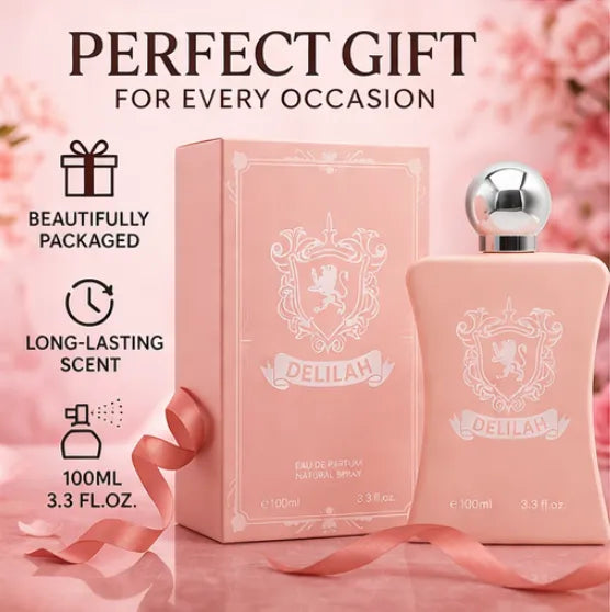 Delilah Eau de Parfum for Women – 3.3 oz / 100 ml Long Lasting Floral Sweet Perfume – Elegant Feminine Fragrance Spray – Luxury Everyday &amp; Gift Perfume for Women