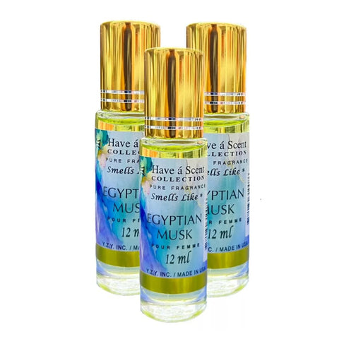 Egyptian Musk Inspired Body Oil Perfume, Long-Lasting Fragrance, 12Ml Roll-On (Pack of 3)