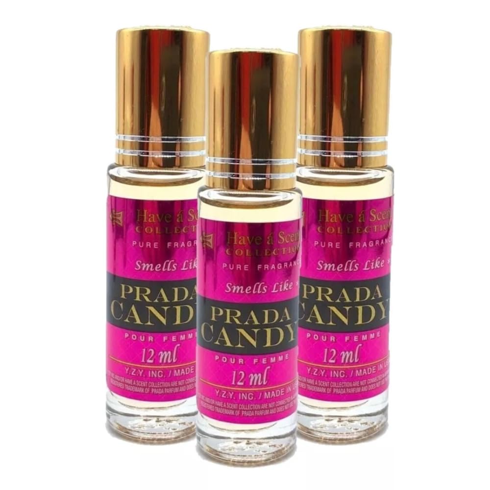 Prada Candy Inspired Body Oil Perfume, Long-Lasting Fragrance, 12Ml Roll-On - Pack of 3