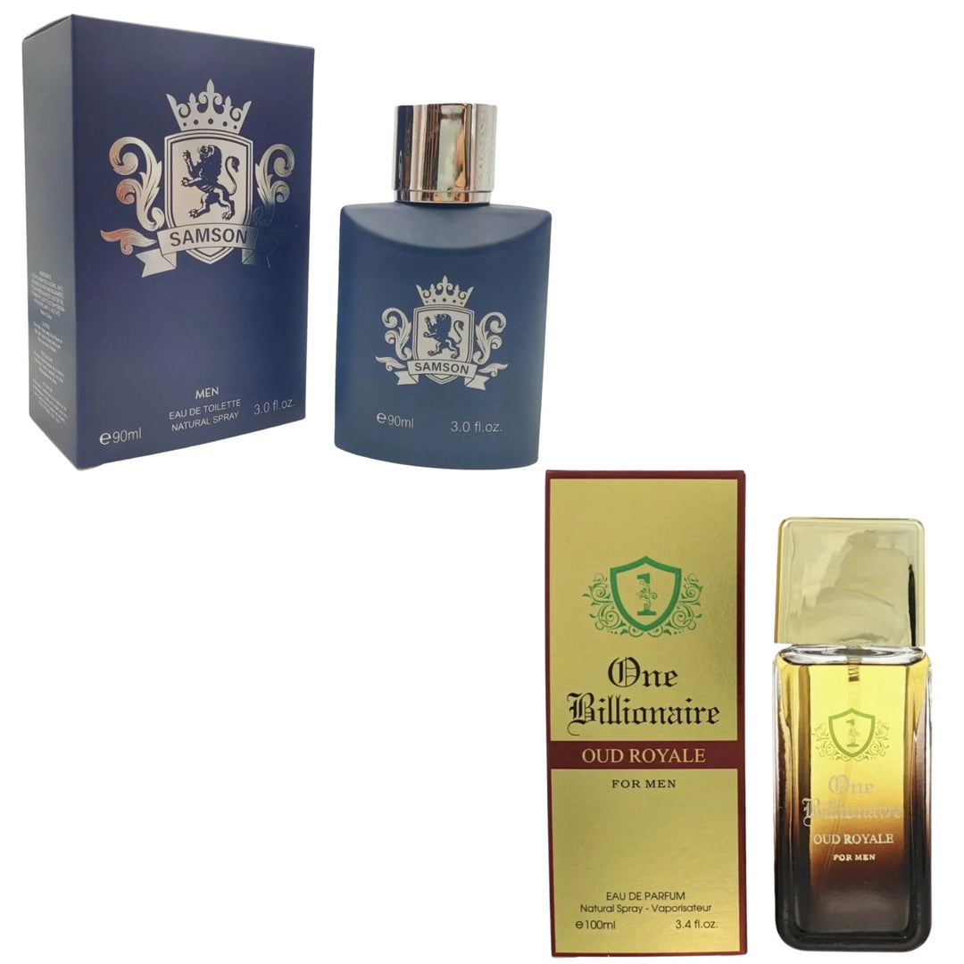 Royal Fragrance Men’s Cologne 2 Pack Set – One Billionaire Oud Royale + Samson – Rich Bold Masculine Scent – Gift Set