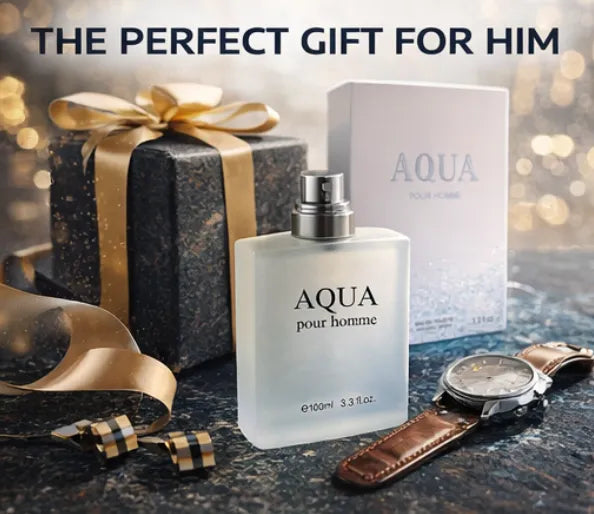 Aqua Pour Homme Eau de Toilette for Men – 3.3 oz / 100 ml Fresh Aquatic Citrus Woody Cologne – Long Lasting Clean Masculine Fragrance Spray – Everyday Perfume for Men