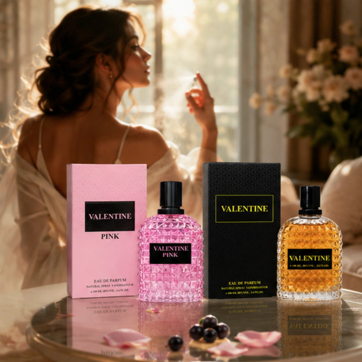 Valentine Pink &amp; Valentine Eau de Parfum Gift Set for Women | 2-Pack Long Lasting Floral Sweet Perfume Collection | Premium Women&
