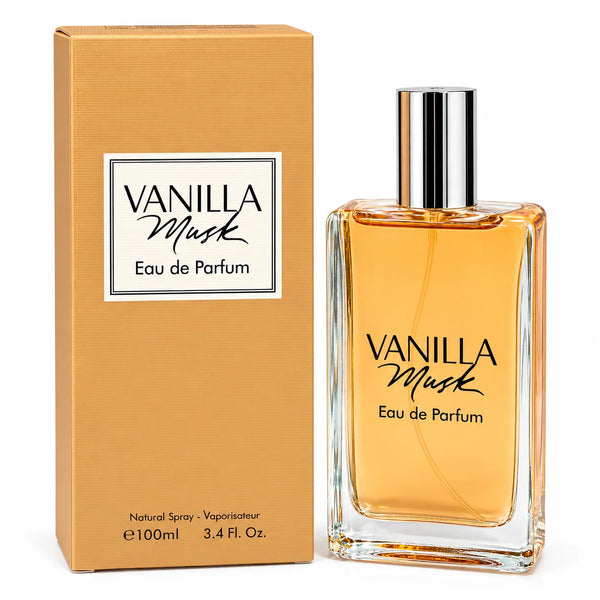 Vanilla Musk Eau de Parfum 3.4 Fl Oz / 100ml – Warm Sweet Vanilla & Musk Fragrance For Women, Full Size Perfume Spray for Everyday & Evening Wear