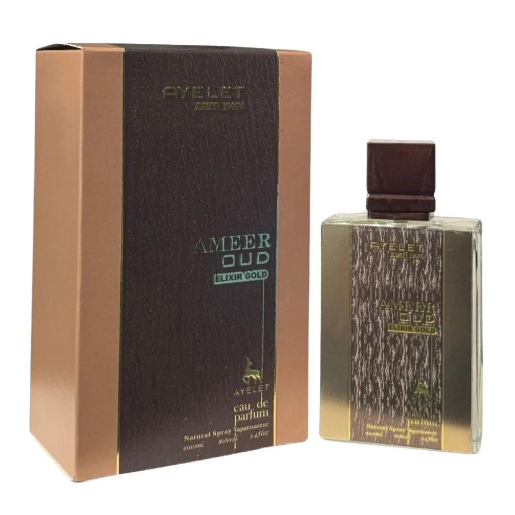 Ameer Oud Elixir Gold – Eau de Parfum Spray – 3.4 oz / 100 mlc