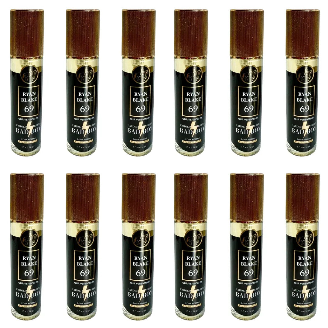 Ryan Blake 69 Men’s Perfume Wholesale Pack of 12 – Bold Spicy Aromatic Eau De Toilette 1.0 Fl Oz Each – Long Lasting Masculine Fragrance Spray Bundle