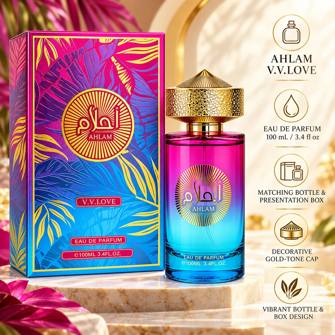 Ahlam Eau de Parfum 100ml / 3.4 Fl Oz – Full Size EDP Fragrance Spray, Everyday Perfume for Daytime, Evening &amp; Special Occasion Wear