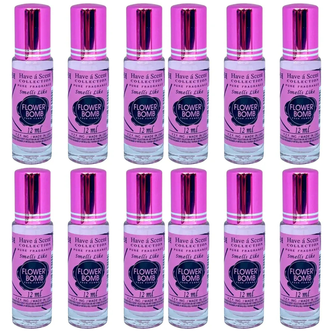 Wholesale Flower Bomb Perfume Oil 12-Pack – Floral Sweet Elegant Long-Lasting Roll-On Fragrance (12ml Each)