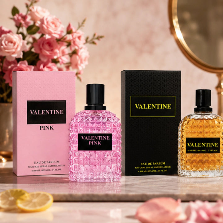 Valentine Pink &amp; Valentine Eau de Parfum Gift Set for Women | 2-Pack Long Lasting Floral Sweet Perfume Collection | Premium Women&