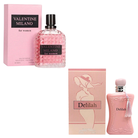 Milano Women & Delilah Eau de Parfum Set – 2 Pack 100ml Each | Elegant Floral Woody Women’s Fragrance
