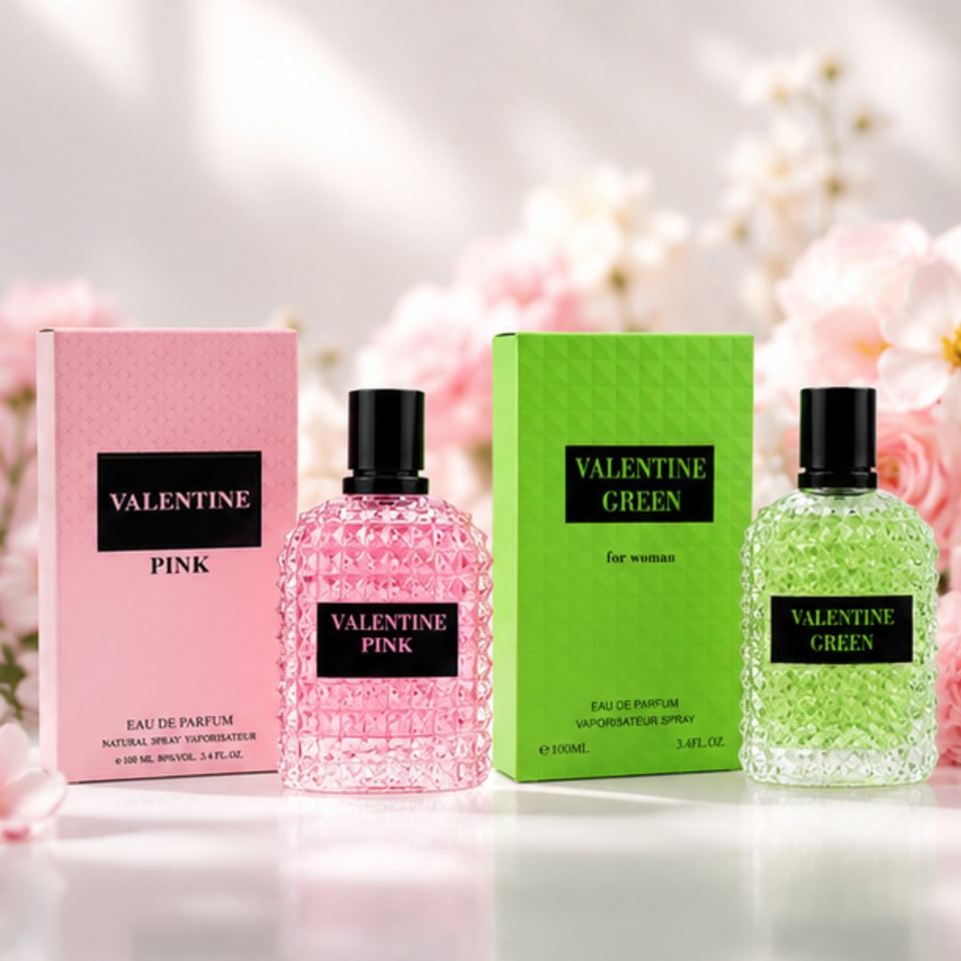 Valentine Pink &amp; Valentine Green Eau de Parfum Gift Set for Women | 2-Pack Long Lasting Floral Fruity Perfume Collection | Premium Women&