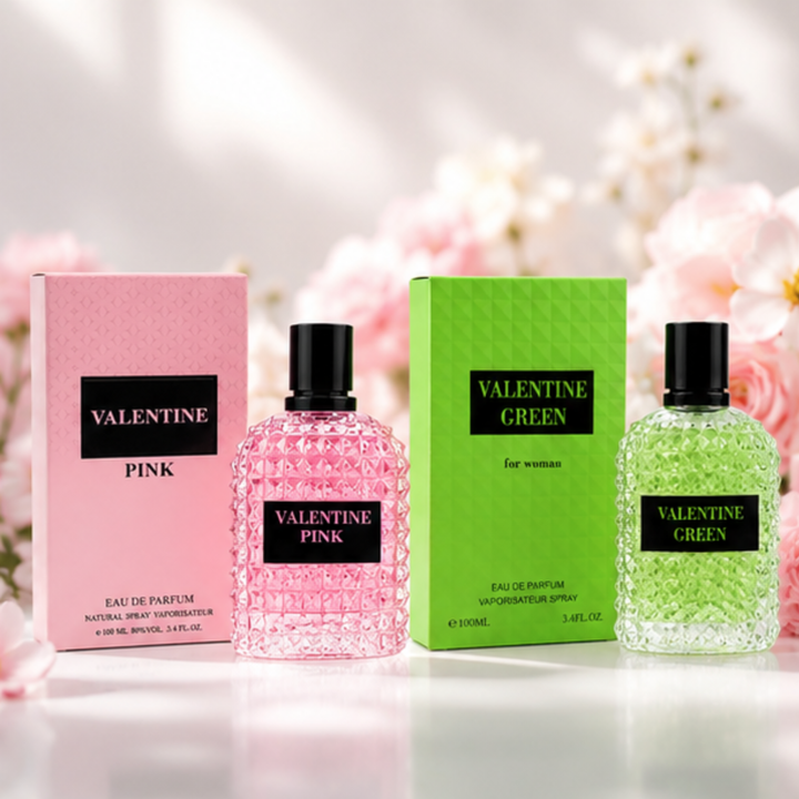 Valentine Pink &amp; Valentine Green Eau de Parfum Gift Set for Women | 2-Pack Long Lasting Floral Fruity Perfume Collection | Premium Women&