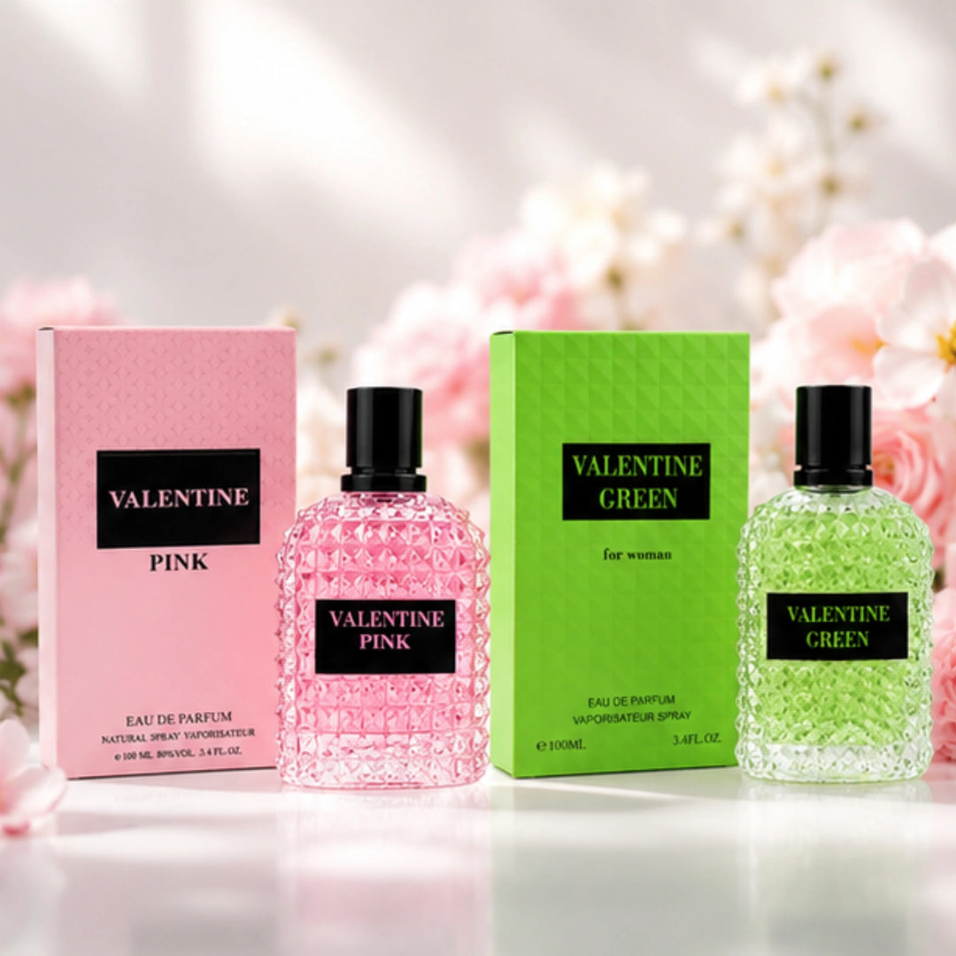 Valentine Pink &amp; Valentine Green Eau de Parfum Gift Set for Women | 2-Pack Long Lasting Floral Fruity Perfume Collection | Premium Women&