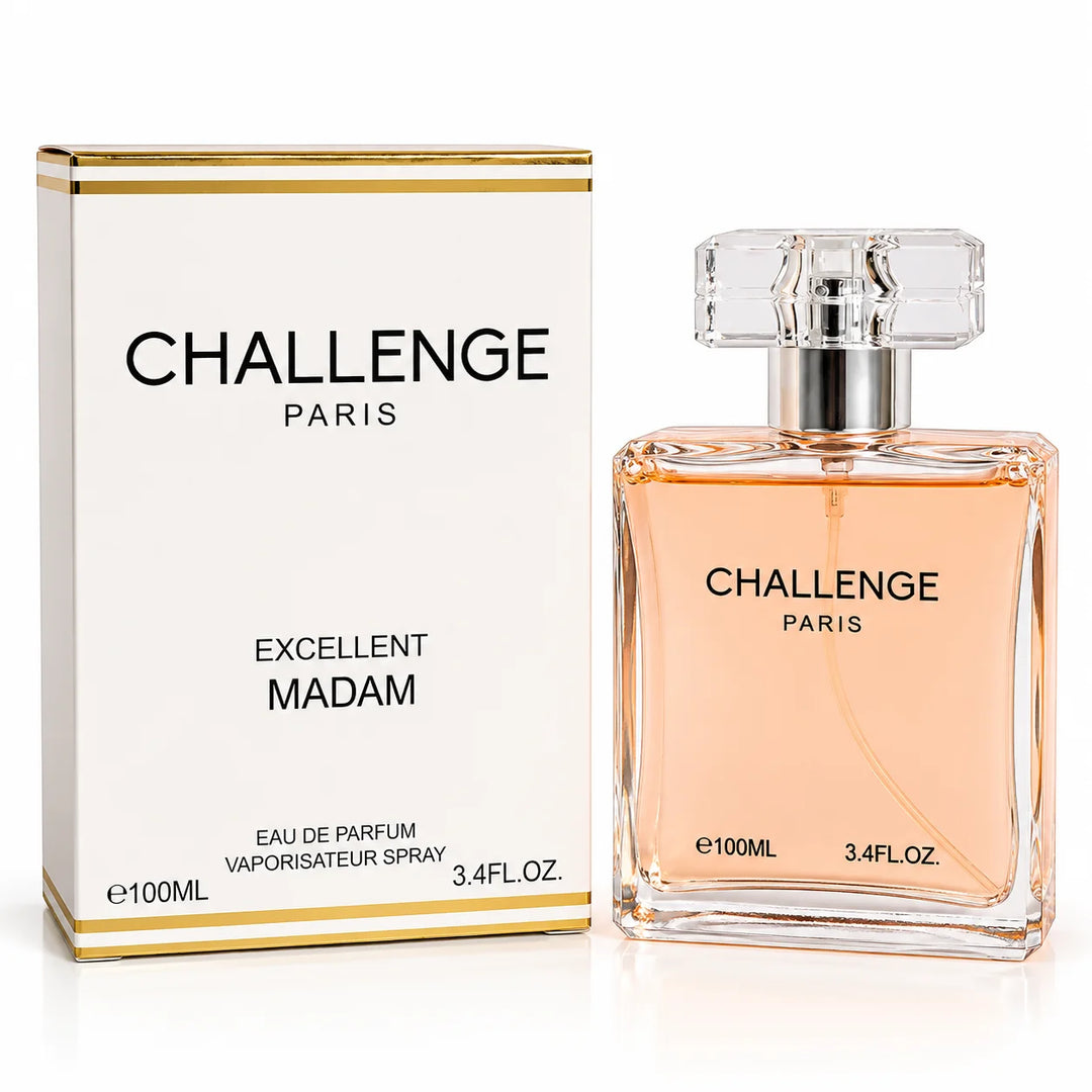 Challenge Paris Excellent Madam Eau de Parfum for Women 100ml / 3.4 Fl Oz – Feminine Perfume Spray, Elegant Women’s Fragrance for Everyday, Daytime &amp; Evening Wear