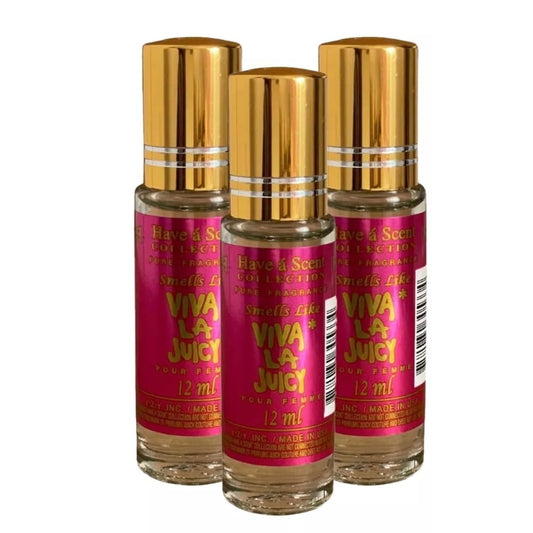 Viva La Juicy Inspired Body Oil Perfume, Long-Lasting Fragrance, 12Ml Roll-On (Pack of 3)