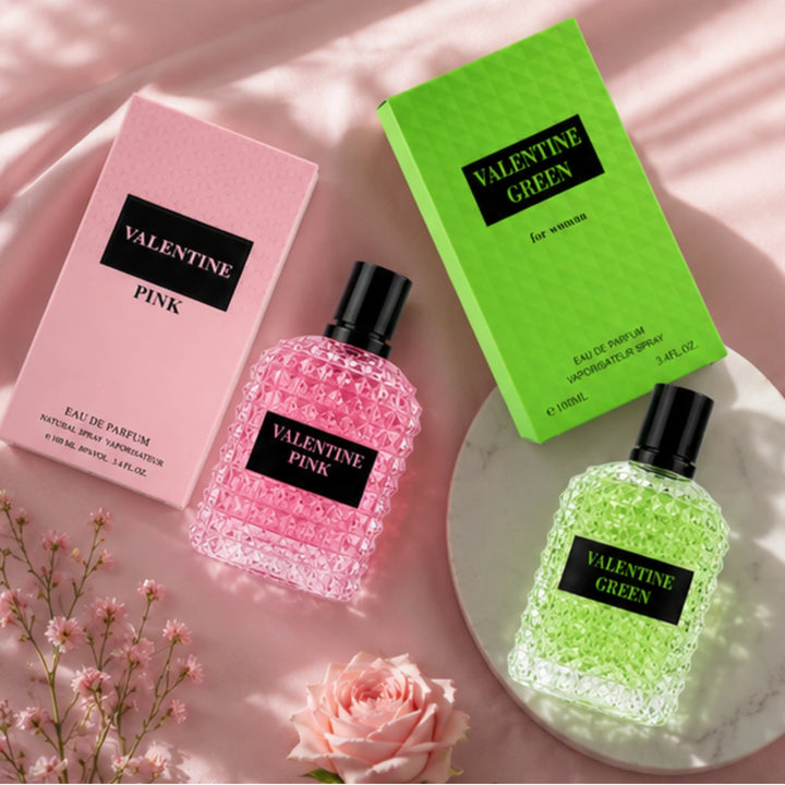 Valentine Pink &amp; Valentine Green Eau de Parfum Gift Set for Women | 2-Pack Long Lasting Floral Fruity Perfume Collection | Premium Women&